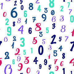 Numbers education, school concept. Seamless vector EPS 10 pattern. Flat style
