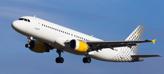 passenger plane lands at airport