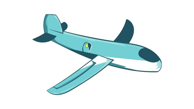 Children plane icon animation cartoon best object isolated on white background