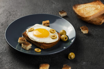 fried egg on the plate