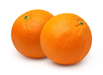 Orange fruit isolated on the white background, cut out.
