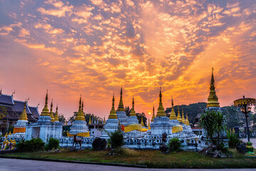 Fototapeta premium Twenty pagodas temple is a Buddhist temple in Lampang province, Thailand