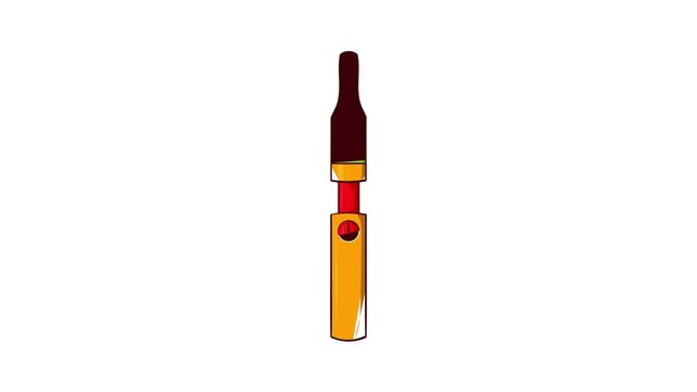 Yellow electronic cigarette icon animation cartoon best object isolated on white background