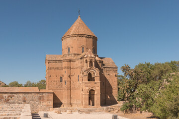 Armenian church and fence on Akdamar island, lake Van, Turkey