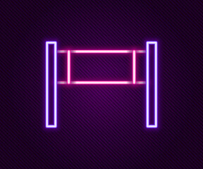 Glowing neon line Volleyball net icon isolated on black background. Colorful outline concept. Vector