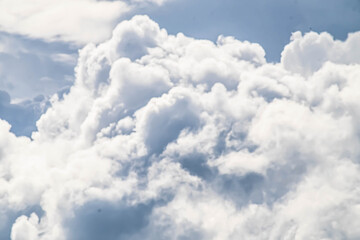 Beautiful white fluffys clouds sky background with blue sky background for copyspace