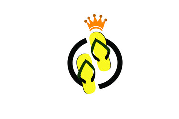 King crown flip-flops logo for your business