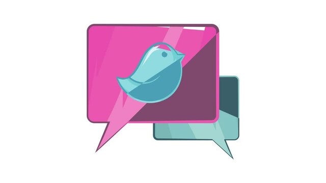 Bird on a speech bubble icon animation cartoon best object isolated on white background