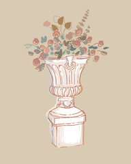 280-park-flower-vase-illustration - 444952337