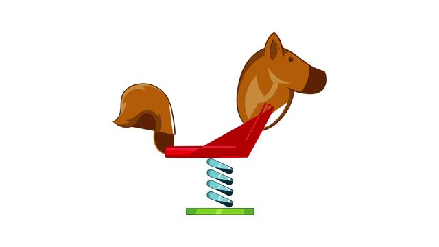 Horse swing icon animation cartoon best object isolated on white background