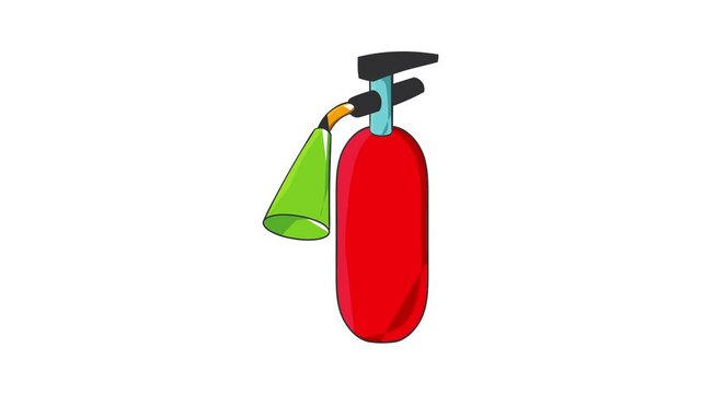 Fire extinguisher icon animation cartoon best object isolated on white background