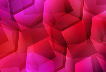 Light Red vector pattern with colorful hexagons.