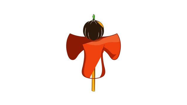 Scarecrow icon animation cartoon best object isolated on white background
