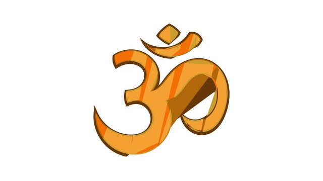 Hindu Om symbol icon animation cartoon best object isolated on white background