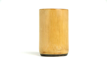 Bamboo wood traditional glass for drinks. Reusable and friendly food kitchen equipment.