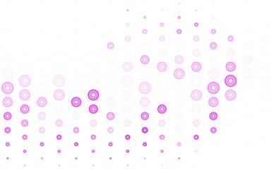 Light Pink vector background with bubbles.