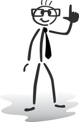stickman vector illustration showing a hint, comment, result or an answer