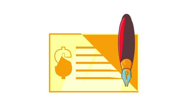 Check and pen icon animation cartoon best object isolated on white background
