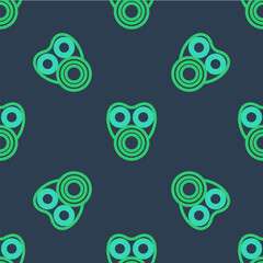 Line Gas mask icon isolated seamless pattern on blue background. Respirator sign. Vector