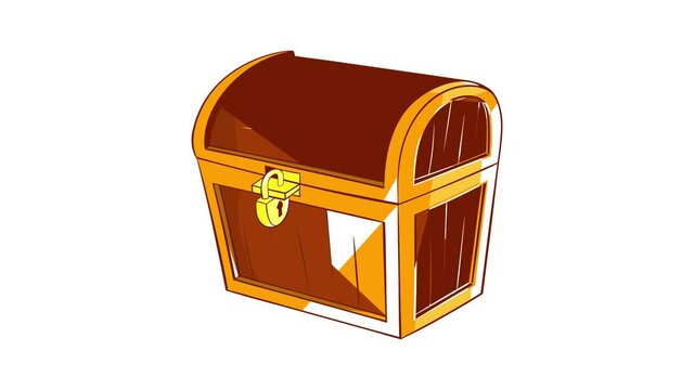 Wooden dower chest icon animation cartoon best object isolated on white background