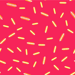 Line Barbed wire icon isolated seamless pattern on red background. Vector