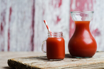 tomato juice in glass
