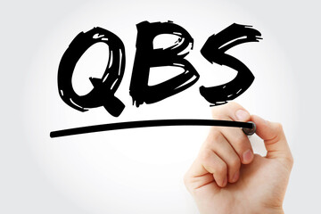 QBS - Qualifications Based Selection acronym with marker, business concept background