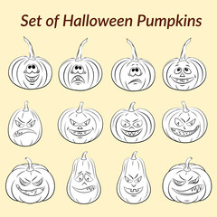 Halloween Pumpkins Set