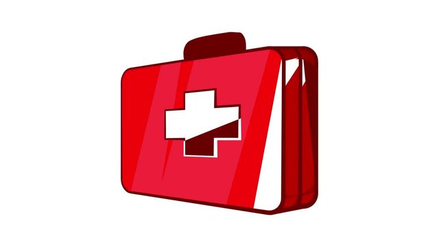 First aid kit icon animation cartoon best object isolated on white background