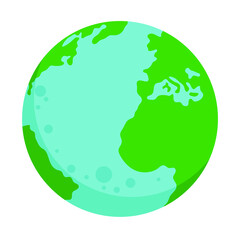 Earth icon isolated. Earth vector illustration. Globe flat design vector illustration for banner, web and infographics. 