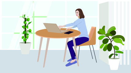 woman sitting in a cafe