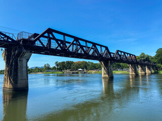 Naklejka premium Bridge of the river kwai in Kanchanaburi, Thailand