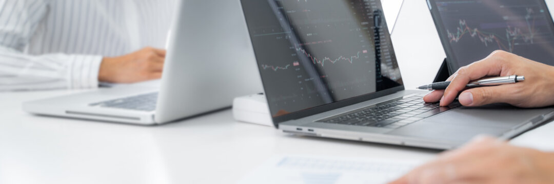 Investment planing and strategy concept, Financial data analysis graph business analytics and intelligence of finance performance.