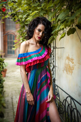 Beautiful sensual woman portrait outdoor 