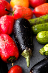 Fresh vegetables on table. Market vegetable, garden.Diet concept. Healthy organic vegetarian food.