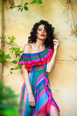 Beautiful sensual woman portrait outdoor 