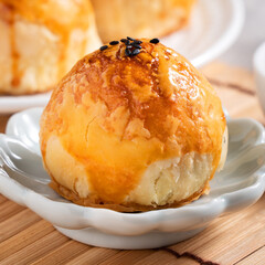 Moon cake yolk pastry for Mid-Autumn Festival holiday.