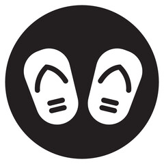 Slippers , Beach solid icon.