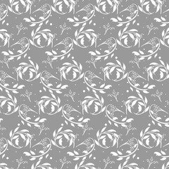 seamless floral pattern. grey pattern