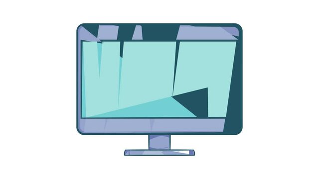 Computer monitor icon animation cartoon best object isolated on white background