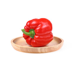 Red bell pepper isolated on white background. Sweet pepper,