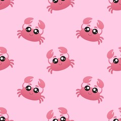 cute pattern with colorful crabs
