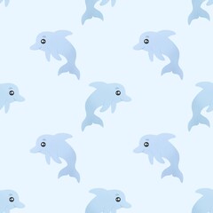 cute pattern with colorful dolphins