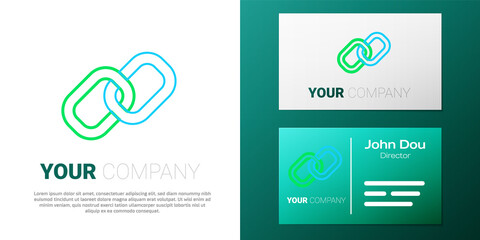 Line Chain link icon isolated on white background. Link single. Hyperlink chain symbol. Colorful outline concept. Vector