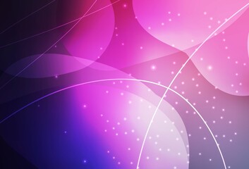 Dark Purple, Pink vector Decorative design in abstract style with bubbles, lines.
