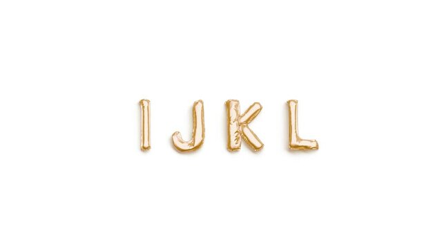 Balloon I J K L letters, looped inflation and deflation