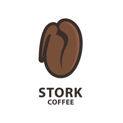 logo coffee bean double meaning with stork object
