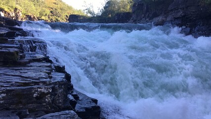waterfall in the mountains