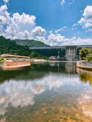 Fototapeta premium Khun Dan Prakarn Chon Dam in Saraburi, Thailand