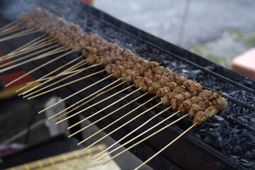 Grilled meatball, one of famous Indonesian street food